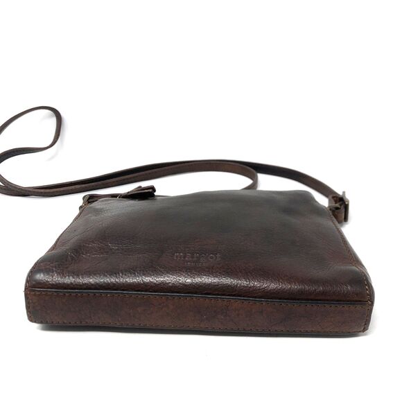 Margot New York Pebbled Leather Compact Cross Body Bag Cognac Brown Organizer - Picture 10 of 16